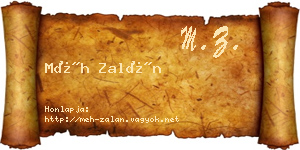 Méh Zalán névjegykártya